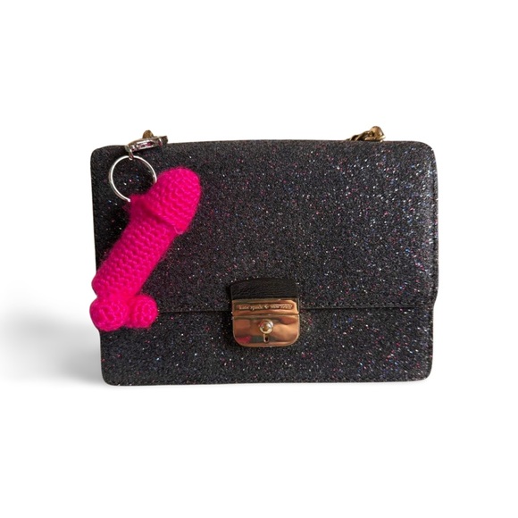 🍆BUY NOW🍆Handmade Cheeky Crochet Chapstick Holder Keychain - Picture 9 of 10